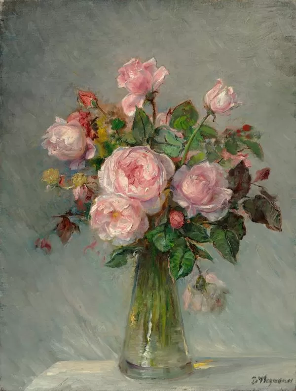 Rosas em Um Vaso de Vidro