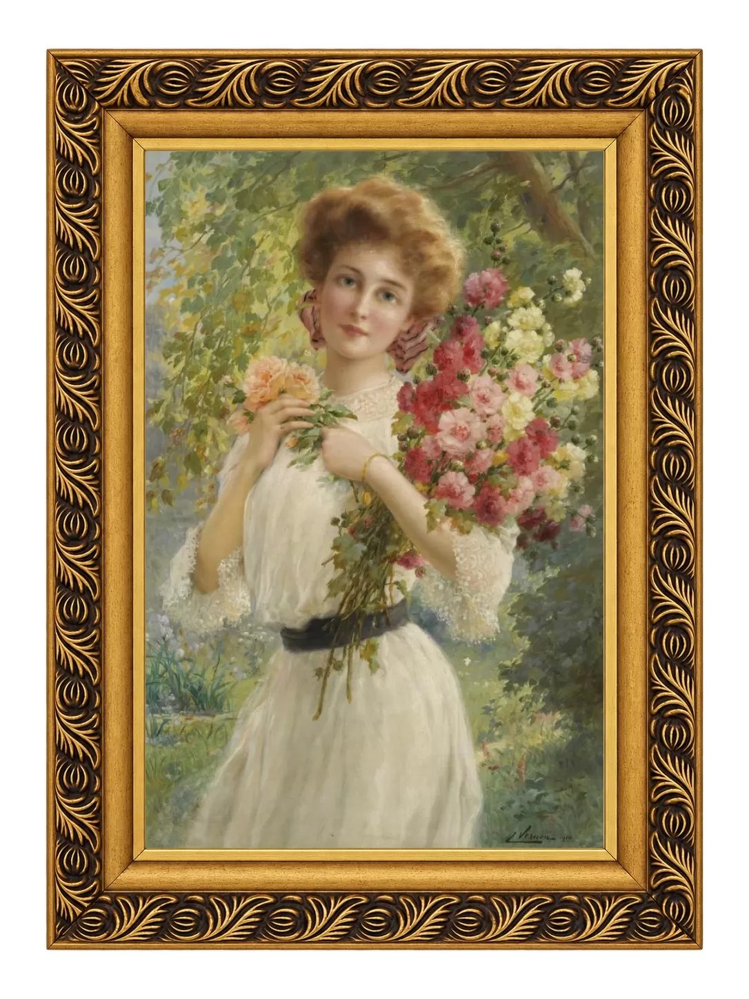 Reprodução da pintura Belle d’été, de Émile Vernon, datada de 1910