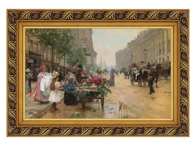 Rua Royale, Paris com Moldura Clássica Florença P