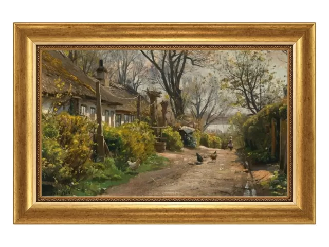 Um Dia de Verão, de Peder Mørk Mønsted com Moldura Clássica Lisa P