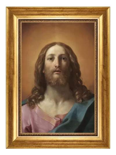 Salvador do Mundo com Moldura Clássica Lisa P