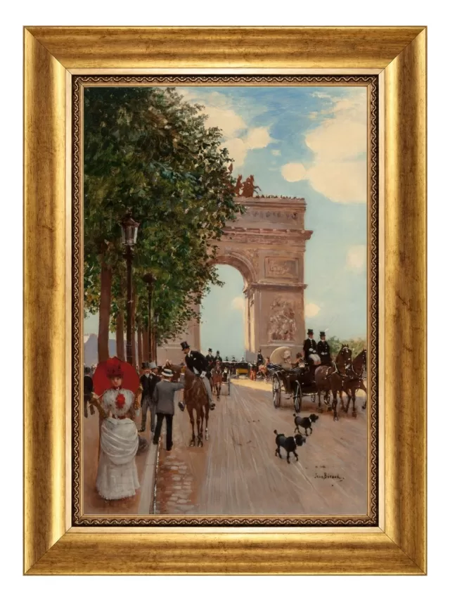 O Arco do Triunfo, Champs-Elysées com Moldura Clássica Lisa P