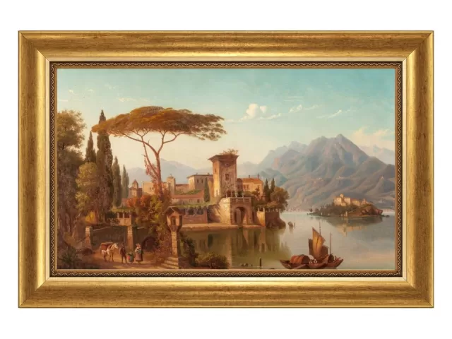 Lago Como, Norte da Itália com Moldura Clássica Lisa P
