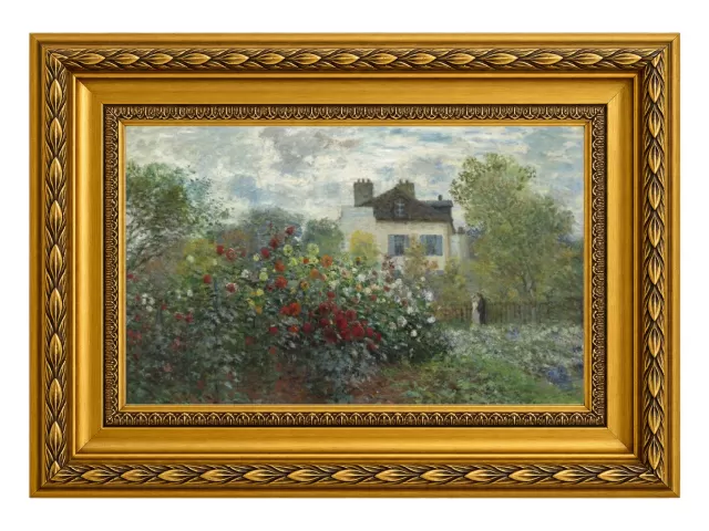 O Jardim do Artista em Argenteuil, de Claude Monet com Moldura Clássica Florença M