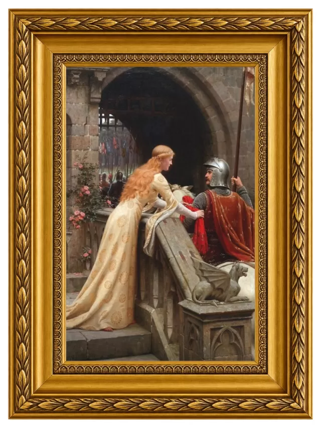 Boa Sorte, de Edmund Leighton com Moldura Clássica Florença M