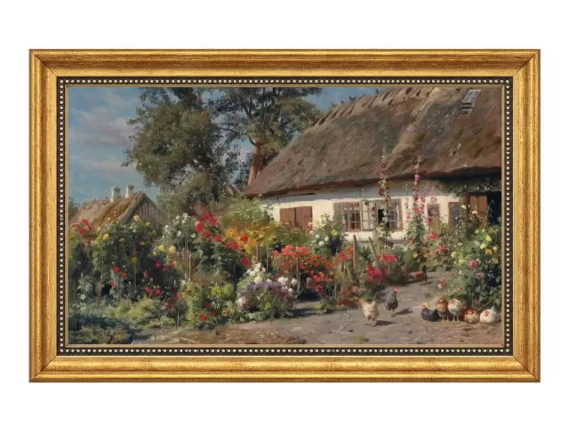 Um Jardim com Galinhas com Moldura Clássica Simplicité